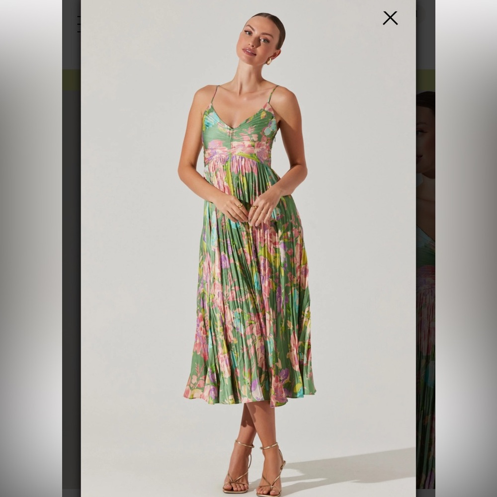 Floral Green Midi Dress